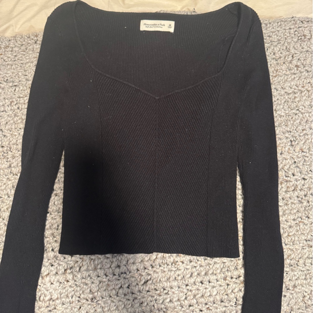 Abercrombie & Fitch Black Long Sleeve Sweater Top